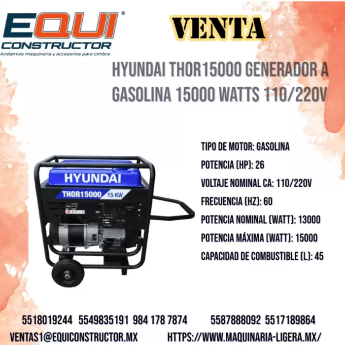 GENERADOR ELECTRICO 3500 KW HYUNDAI HYE400IA